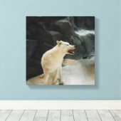 White Wolf Canvas Afdruk (Insitu (Houten vloer))