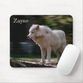White Wolf Custom Name Wildlife Lover Muismat (Met muis)