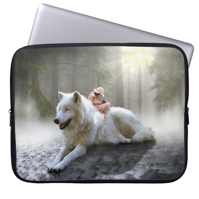 White Wolf en Child Laptop Sleeve (Voorkant)