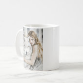 White Wolf en Girl Koffiemok (Voorkant links)