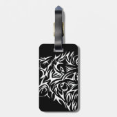 White Wolf Head op Black Bagagelabel (Achterkant verticaal)