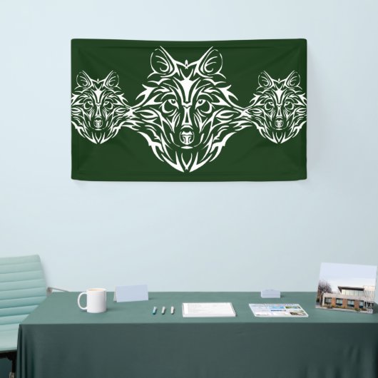 White Wolf Head op Green Spandoek (Beurs)