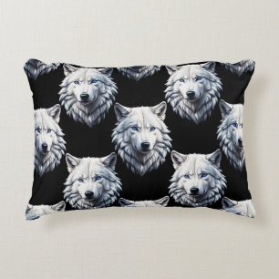 White Wolf Head Pattern Design Accent Kussen