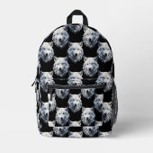 White Wolf Head Pattern Design Bedrukte Rugzak (Voorkant)