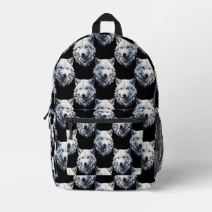 White Wolf Head Pattern Design Bedrukte Rugzak