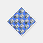 White Wolf Head Pattern Design Blauw Servet (Hoek)