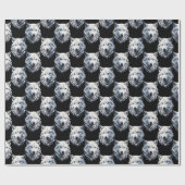 White Wolf Head Pattern Design Cadeaupapier (Vlak)