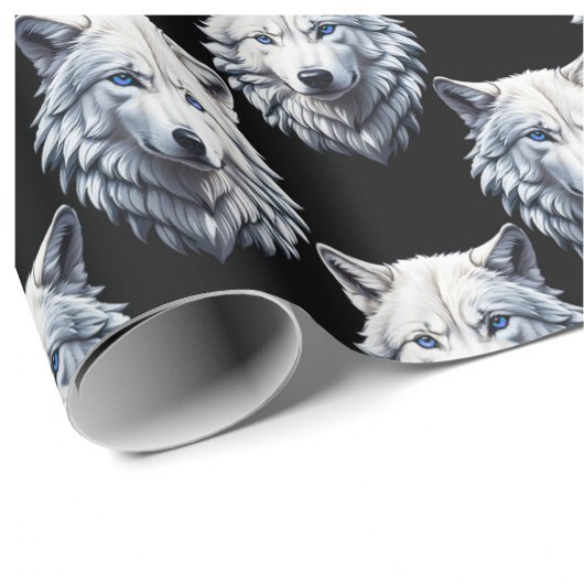 White Wolf Head Pattern Design Cadeaupapier