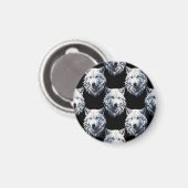 White Wolf Head Pattern Design Magneet (Voorkant / Achterkant)
