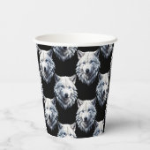 White Wolf Head Pattern Design Papieren Bekers (Achterkant)