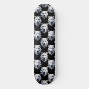 White Wolf Head Pattern Design Persoonlijk Skateboard