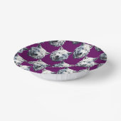 White Wolf Head Pattern Design Purple  Papieren Kommen (Gebogen)