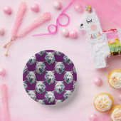 White Wolf Head Pattern Design Purple  Papieren Kommen (Feest)
