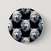White Wolf Head Pattern Design Ronde Button 5,7 Cm (Voorkant)