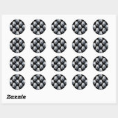 White Wolf Head Pattern Design Ronde Sticker (Vel)