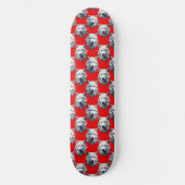 White Wolf Head Pattern Design - Rood Persoonlijk Skateboard (Voorkant)