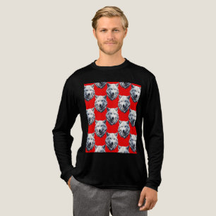 White Wolf Head Pattern Design - Rood Tri-Blend Shirt