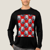 White Wolf Head Pattern Design - Rood Tri-Blend Shirt (Voorkant volledig)