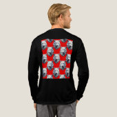 White Wolf Head Pattern Design - Rood Tri-Blend Shirt (Achterkant)
