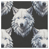 White Wolf Head Pattern Design Stof (Close Up)