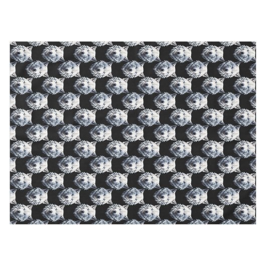 White Wolf Head Pattern Design Tafelkleed (Voorkant (Horizontaal))