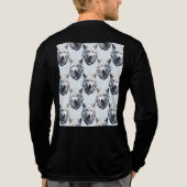 White Wolf Head Pattern Design Tri-Blend Shirt (Achterkant volledig)