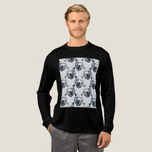 White Wolf Head Pattern Design Tri-Blend Shirt