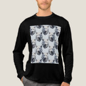 White Wolf Head Pattern Design Tri-Blend Shirt (Voorkant volledig)