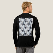 White Wolf Head Pattern Design Tri-Blend Shirt (Achterkant)