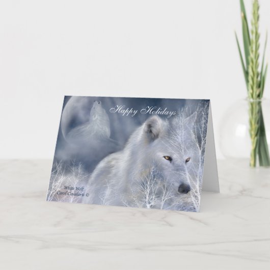 White Wolf Holiday ArtCard Feestdagen Kaart (Voorkant)