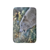 White Wolf Howling in een Winterbos Badmat (Voorkant Verticaal)