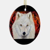 White Wolf Keramisch Ornament (Rechts)