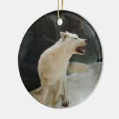 White Wolf Keramisch Ornament (Links)