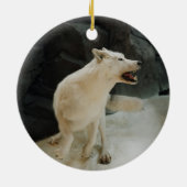 White Wolf Keramisch Ornament (Achterkant)