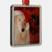 White Wolf kerstversier Metalen Ornament (Rechts)