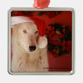 White Wolf kerstversier Metalen Ornament