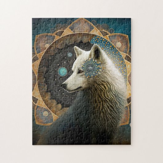 White Wolf Mandala Legpuzzel (Verticaal)