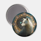 White Wolf Mandala Magneet (Voorkant / Achterkant)