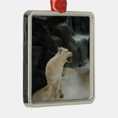 White Wolf Metalen Ornament (Rechts)
