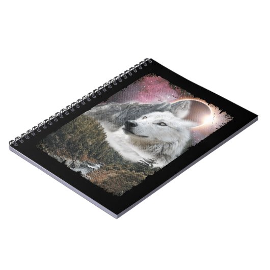 White Wolf Mountains Solar Eclipse Galaxy Notitieboek (Linkerzijde)