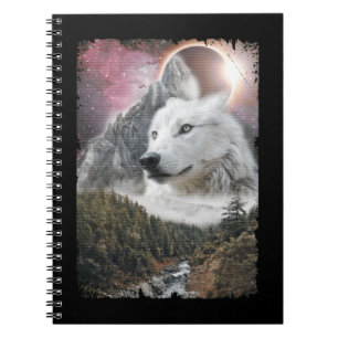 White Wolf Mountains Solar Eclipse Galaxy Notitieboek