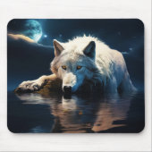 White Wolf Mousepad Muismat (Voorkant)