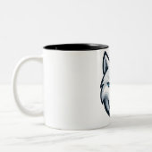 White Wolf Mug Tweekleurige Koffiemok (Links)