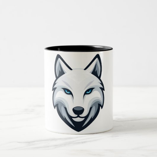 White Wolf Mug Tweekleurige Koffiemok (Center)