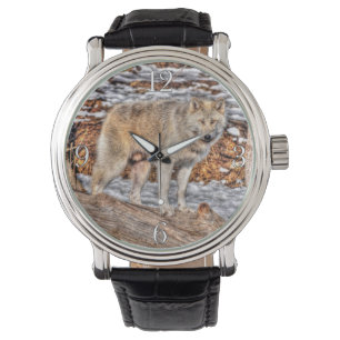 White Wolf Natuur en Wildlife Design Horloge