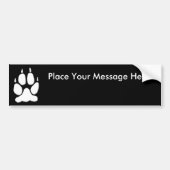 White Wolf Paw Print Bumpersticker (Voorkant)