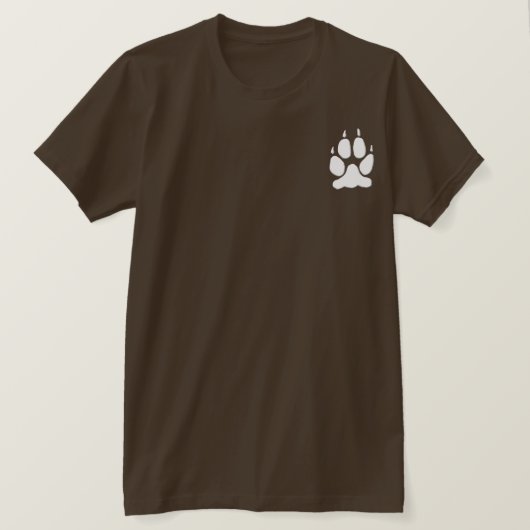 White Wolf Paw Print Silhouette T-shirt (Design voorkant)
