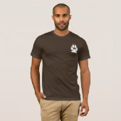 White Wolf Paw Print Silhouette T-shirt (Voorkant volledig)