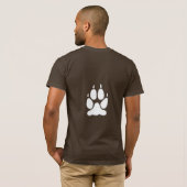 White Wolf Paw Print Silhouette T-shirt (Achterkant volledig)
