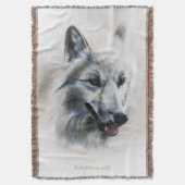 White Wolf Portrait Deken (Voorkant Verticaal)